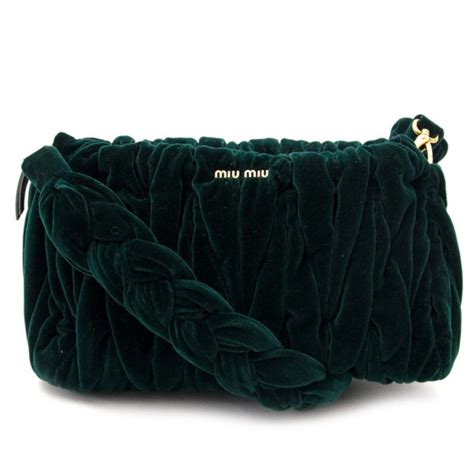 miu miu emerald green velvet shoulder bag|Miu Miu Matelassé Velvet Shoulder Bag In Emerald Green.